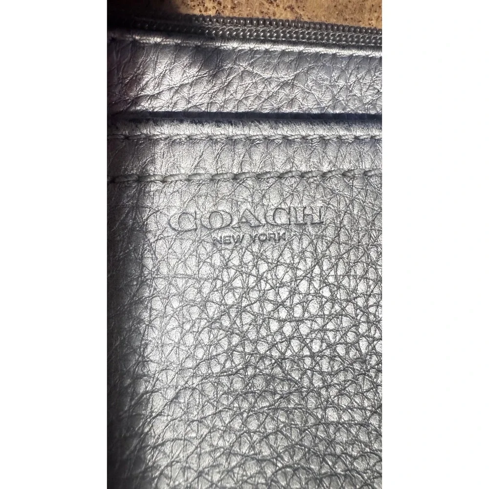 Coach Nolita 19‎ Metallic Goldish Silverish Leather Wristlet 51683 Preloved 5x8